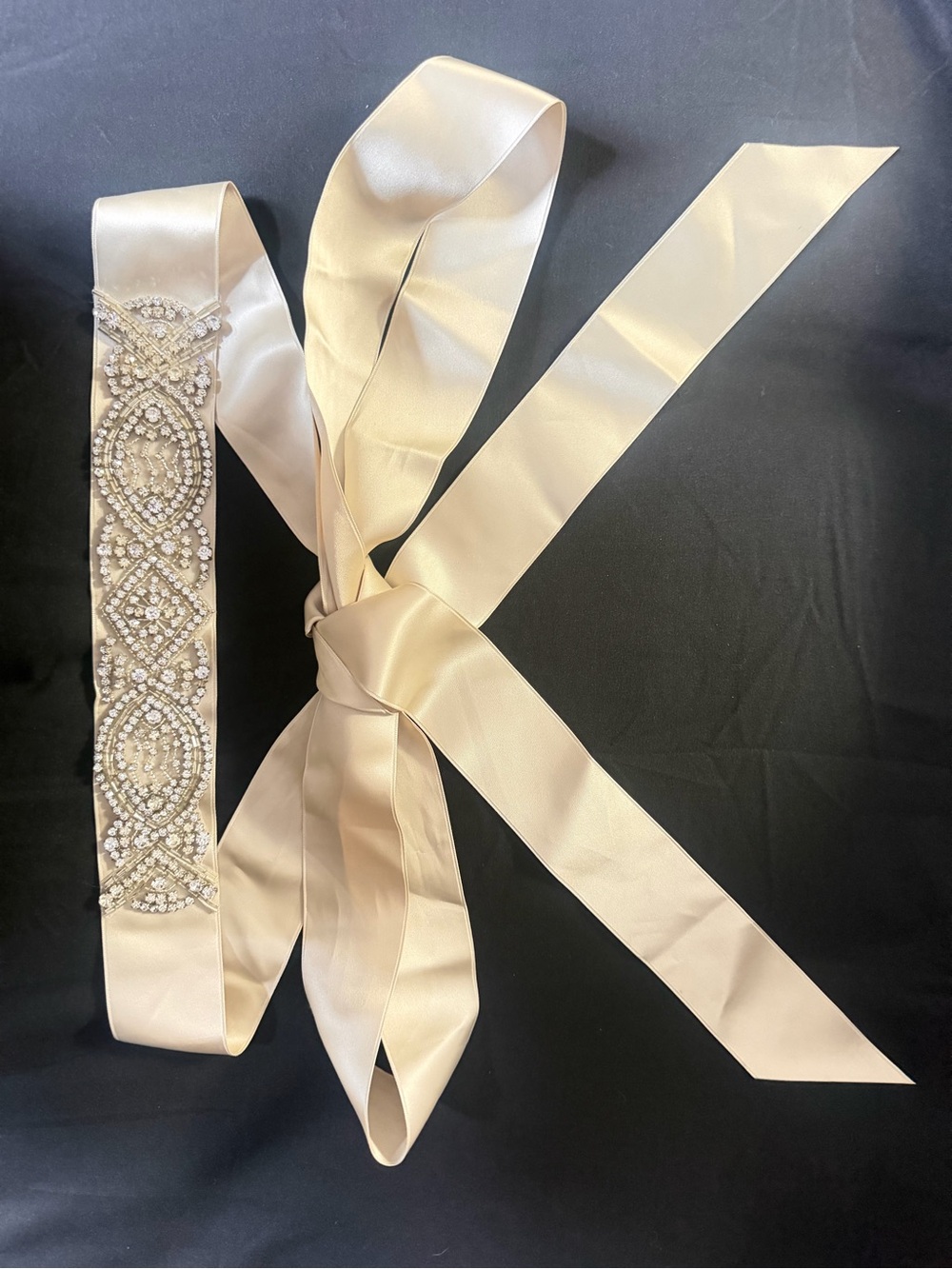 Embellished Satin Ribbon Bridal Sash - Picture 4 of 5